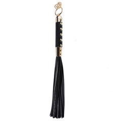 Enigma Gold Stud Handle Leather Flogger with Bell