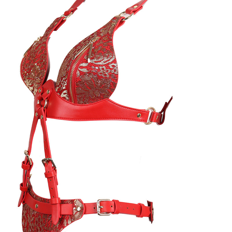 Lace Leather Bondage Harness