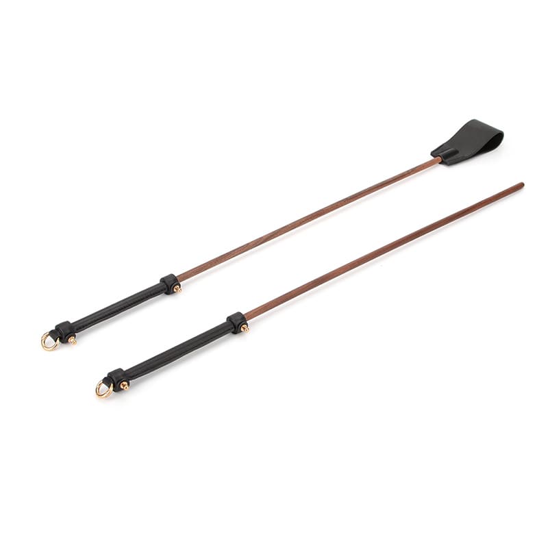 Premium Leather and Walnut Wood Spanking Pointer/Crop