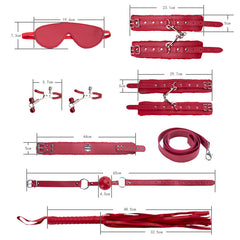 Red Passionate Leather Bondage Kit