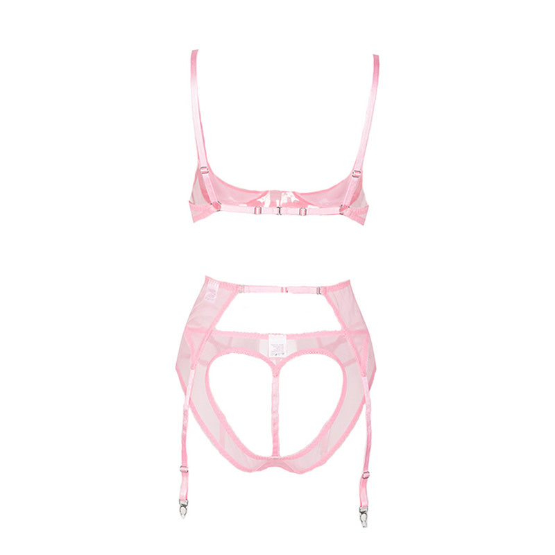 Sexy Open-cup Lingerie Set with Nipple Pasties