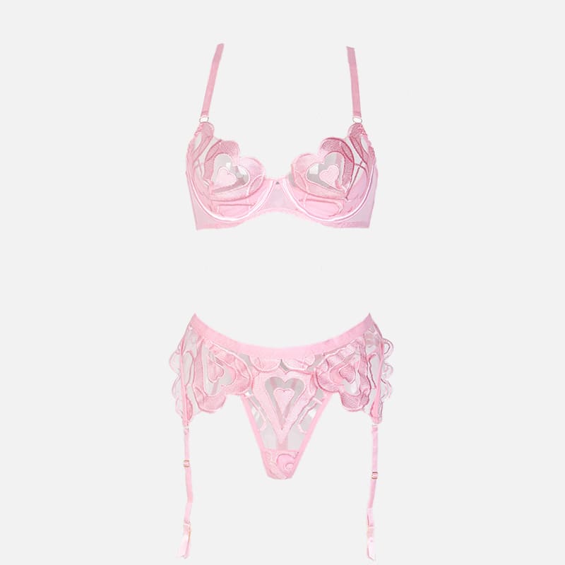 Sexy Hearts Pattern Lingerie Set